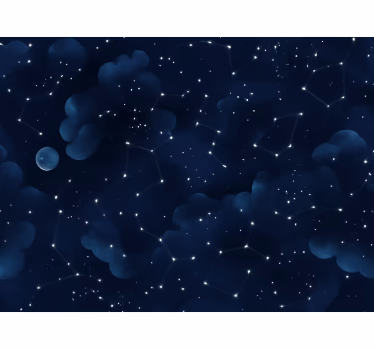 Äktenskap tapet mörkblå himmel med stjärnor design - Tenstickers