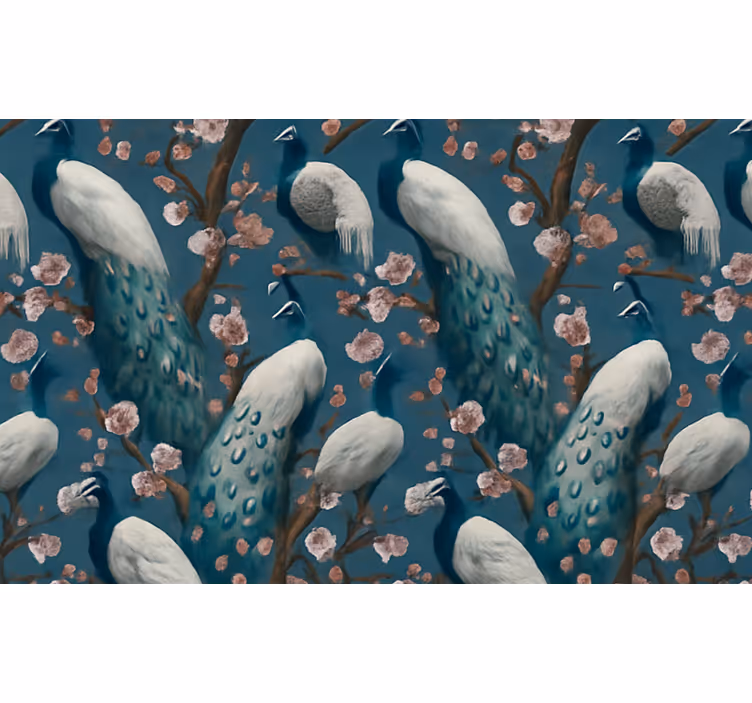 Äktenskap tapet eleganta vackra påfåglar - Tenstickers