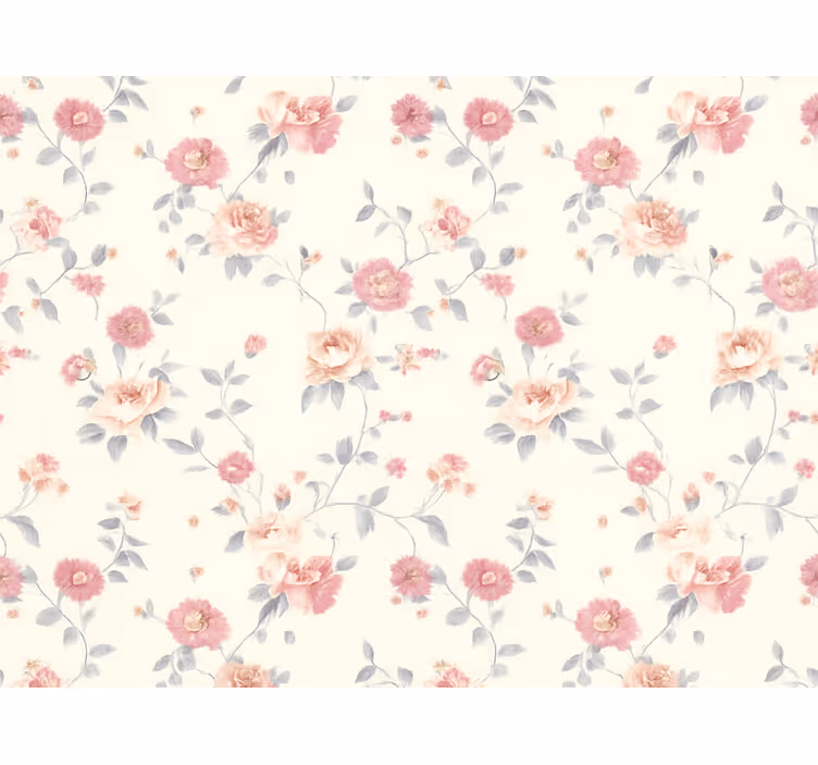Äktenskap tapet med textil blommönster - Tenstickers