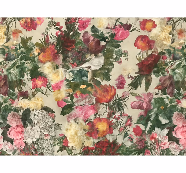 Äktenskap tapet vintage blommor målning design - Tenstickers