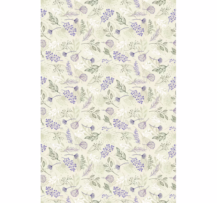 Tapet blommor lila blommor på grön bakgrund - Tenstickers
