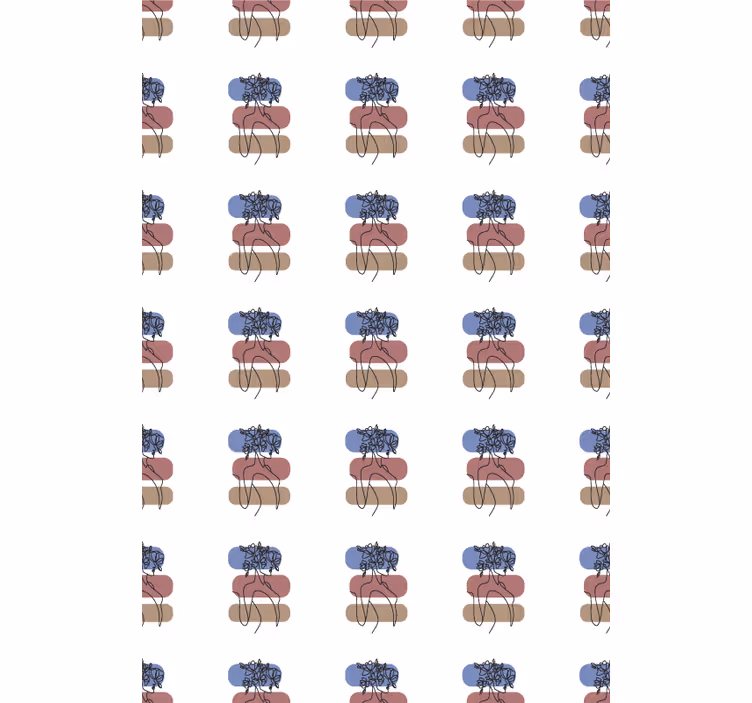 Tapet blommor geometrisk kvinnodesign - Tenstickers