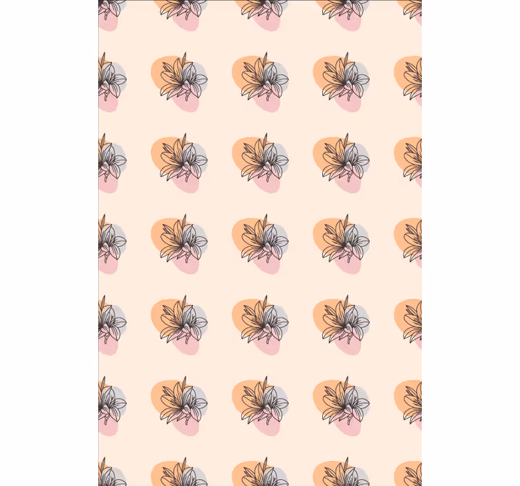 Tapet blommig söt blommor minimalistisk design - Tenstickers