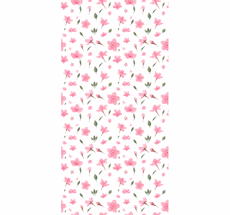 Tapet blommig akvarell pastell rosa blommor - Tenstickers