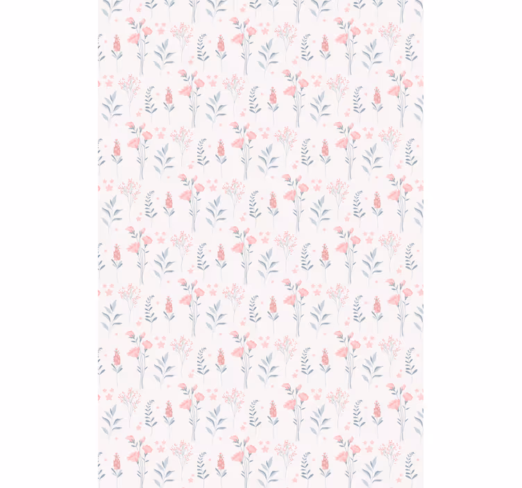 Tapet blommig rosa blomster - Tenstickers
