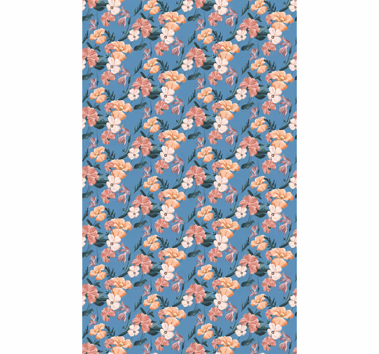 Tapet blommig blomtryck 'ziedi jeans' - Tenstickers