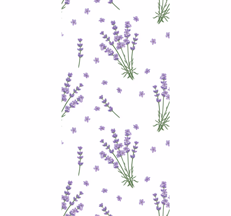 Tapet blommig provencalsk lavendelplanta - Tenstickers