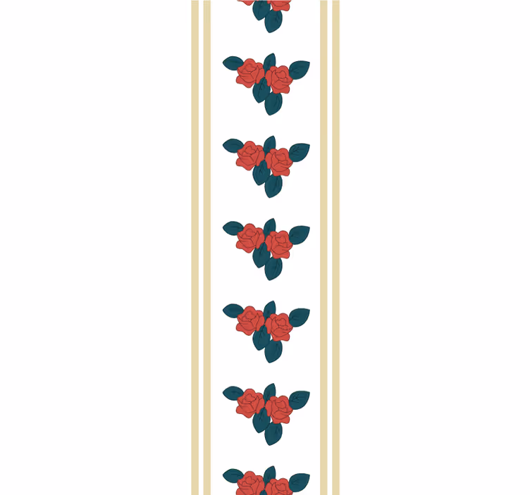 Tapet sovrum shabby chic rödrosor mönster - Tenstickers