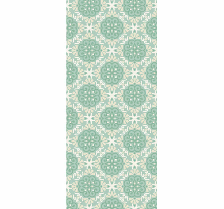 Tapet sovrum nordisk stil grön blommönster - Tenstickers