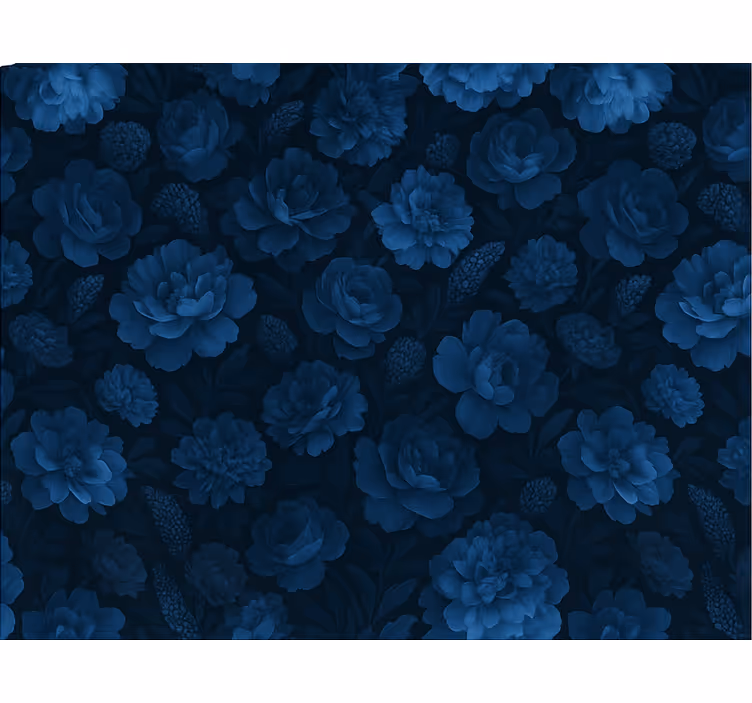 Mörkblått mystiskt blommönster tapet sovrum - Tenstickers