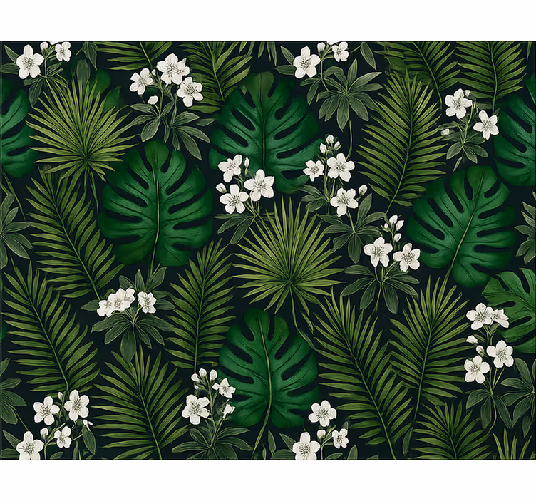 Grön exotisk natur tapet sovrum - Tenstickers