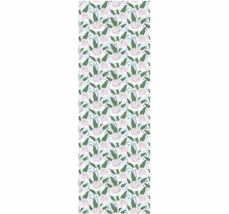 Tapet sovrum vita blommor grandmillenial mönster - Tenstickers