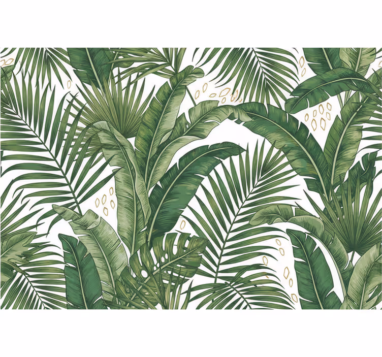 Tapet blad relax palm leaves - Tenstickers
