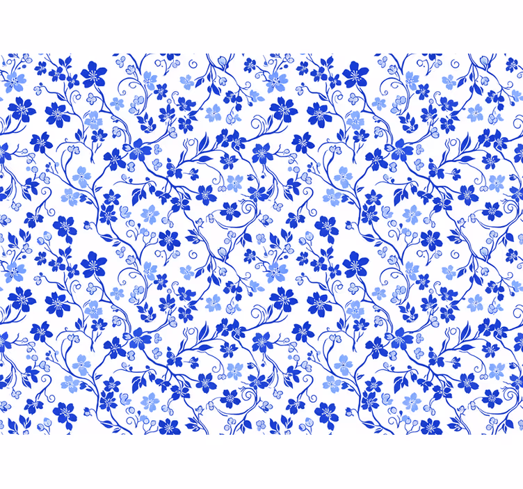 Tapet blommor blå körsbärsblomma b08p3bspfj - Tenstickers