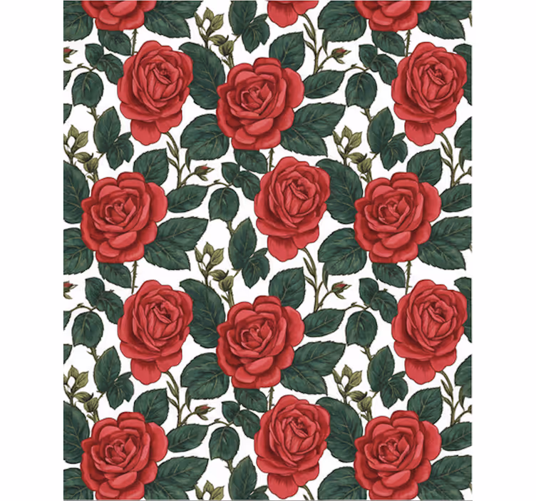 Tapet blommor röda rosor optik b09yd2z7zz - Tenstickers