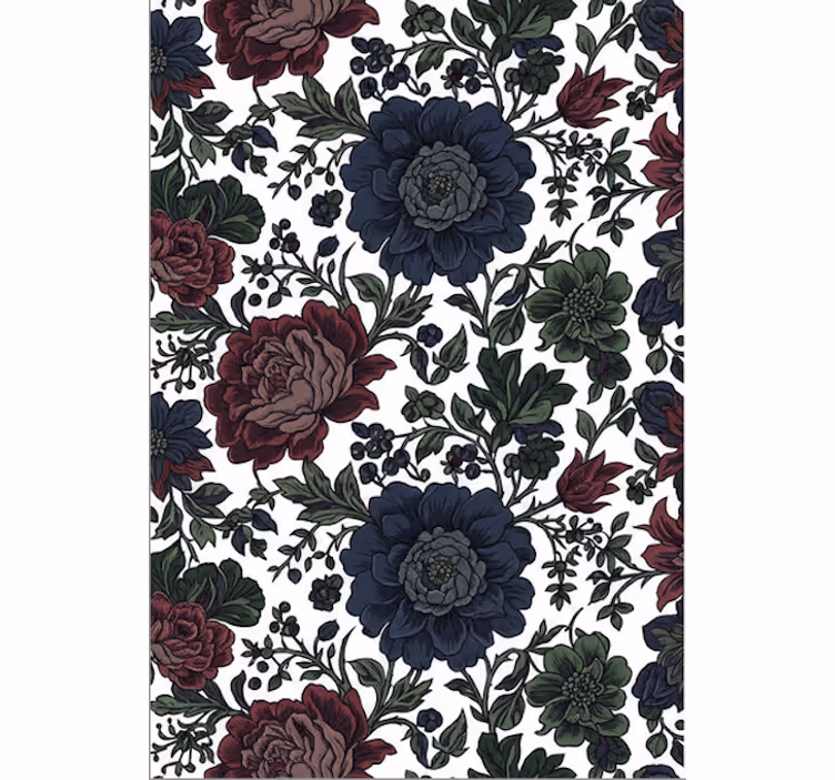 Tapet blommor mörka stämningsfulla blommor - Tenstickers
