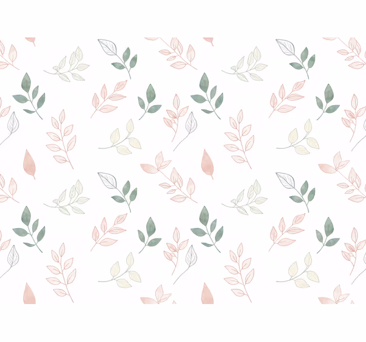Tapet blommor ljusa blad i mjuka färger - Tenstickers