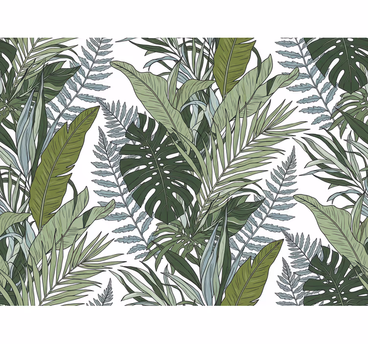 Tapet blommor exotiska blad symfoni - Tenstickers