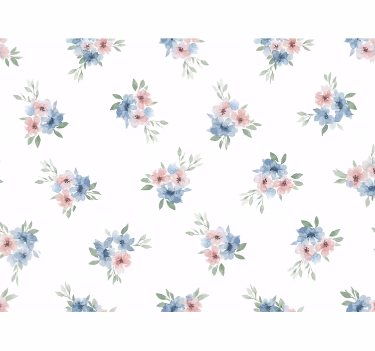 Tapet blommor små blommor i akvarell - Tenstickers