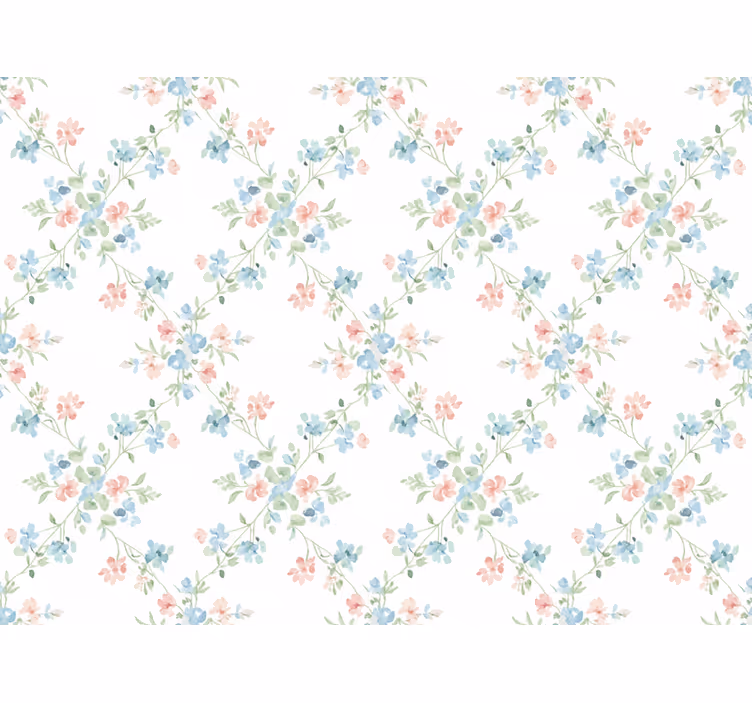 Tapet blommor små blommor i ljus akvarell - Tenstickers