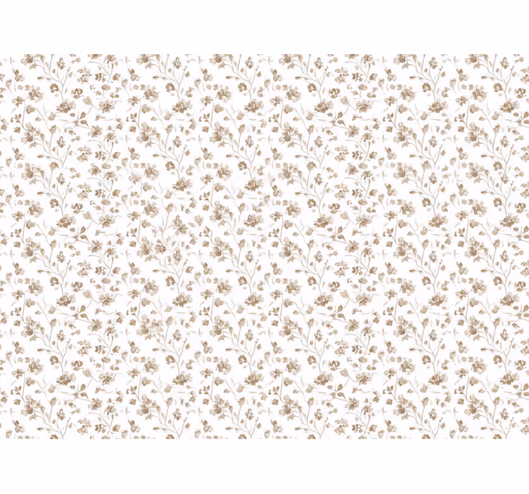 Tapet blommor små blommor i brun akvarell - Tenstickers