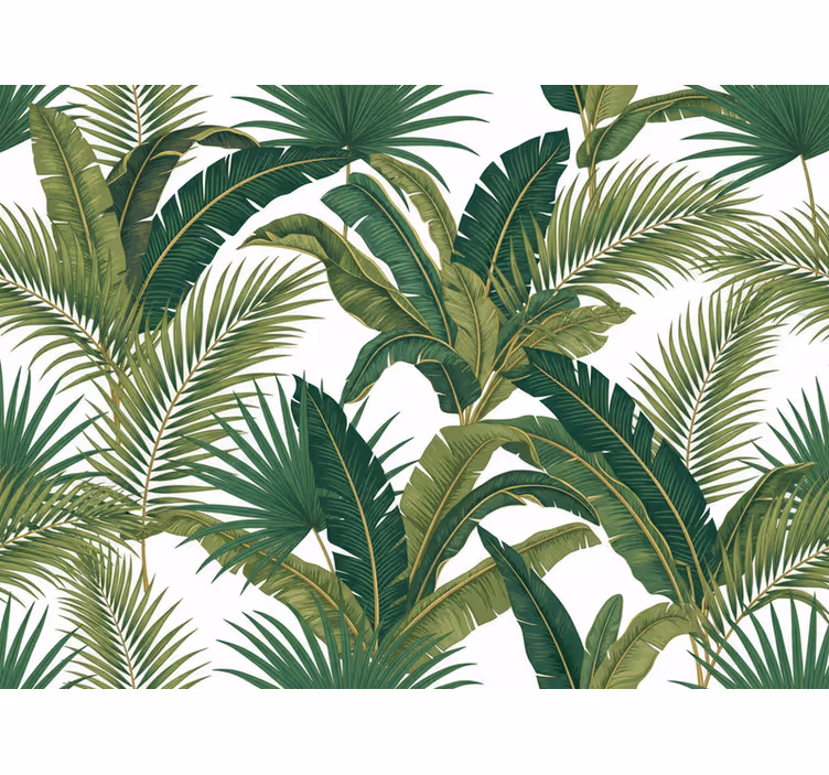 Tapet blad djungelluxus palmblad - Tenstickers