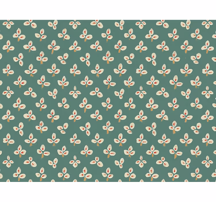 Abstrakt tapet dämpad teal pressade blad - Tenstickers