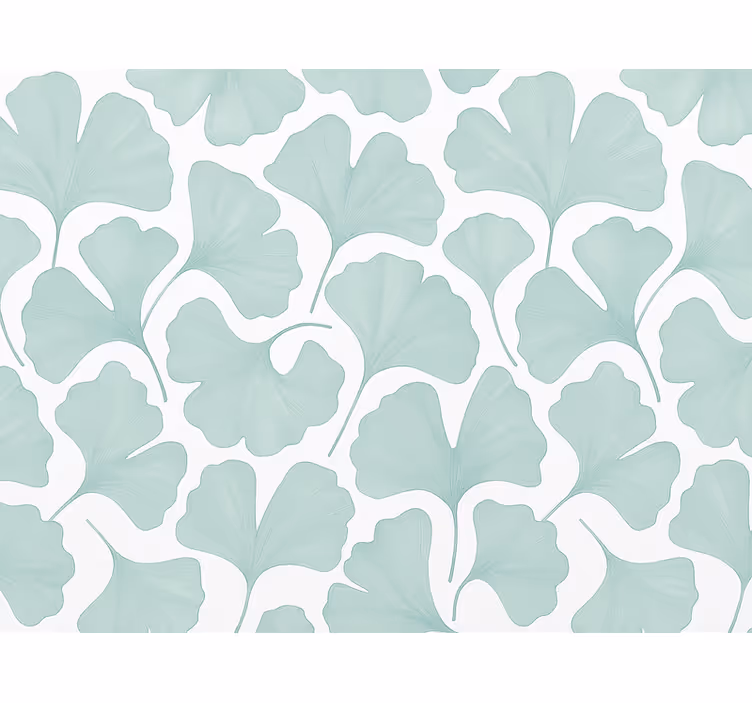 Tapet blad dämpad teal ginkgoblader - Tenstickers