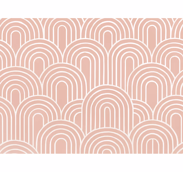 Geometriska tapeter dusky pink retro bågar - Tenstickers