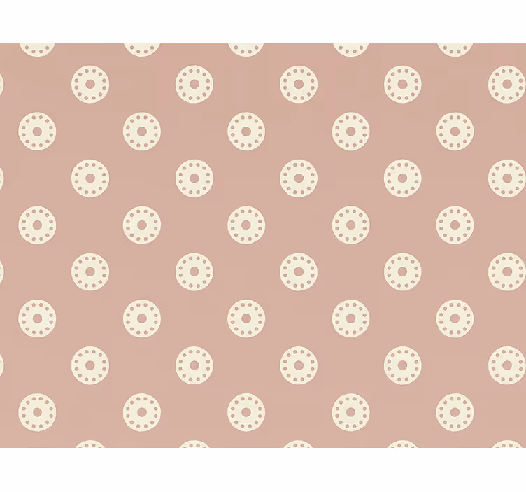 Tapet cirklar, prickar och polka dots i dämpad rosa - Tenstickers