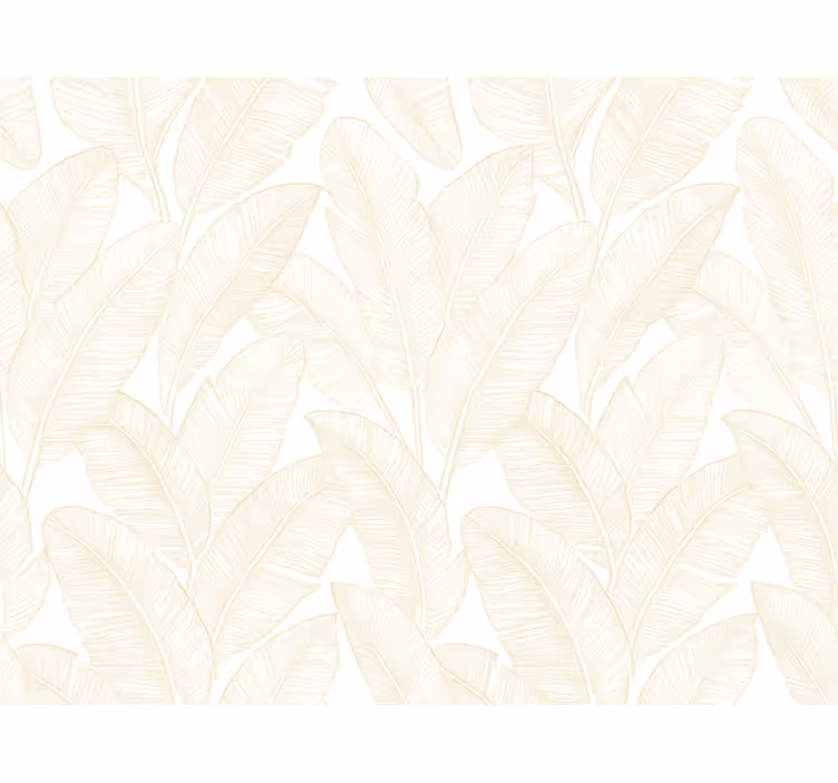 Tapet blad varmvit bananblad - Tenstickers