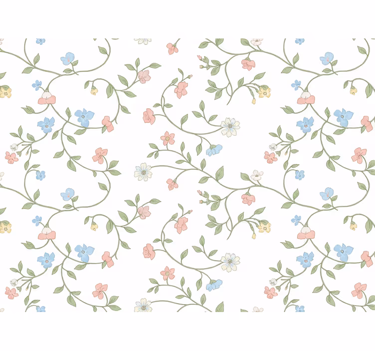 Tapet blommor vildblommor klättrande - Tenstickers