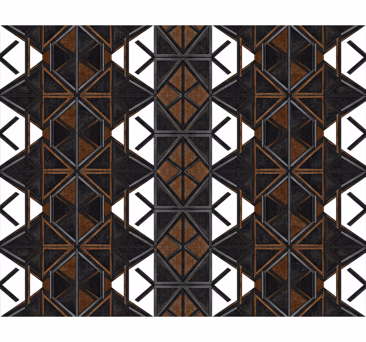 Industriell tapet geometrisk svart brunt (b09ky9vkx1) - Tenstickers