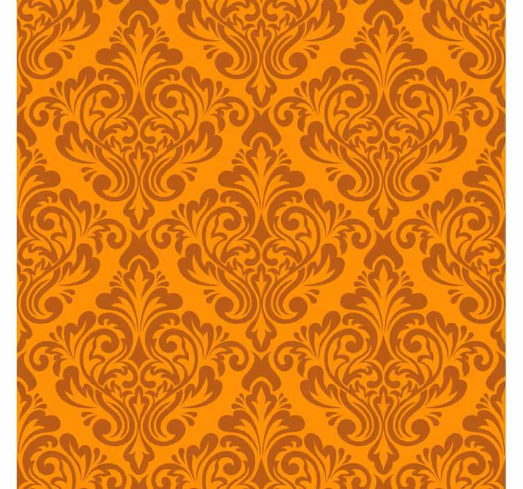 Orange tapet vintage orange damask - Tenstickers