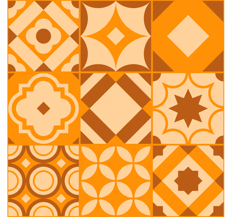 Orange tapet rustika plattor - Tenstickers