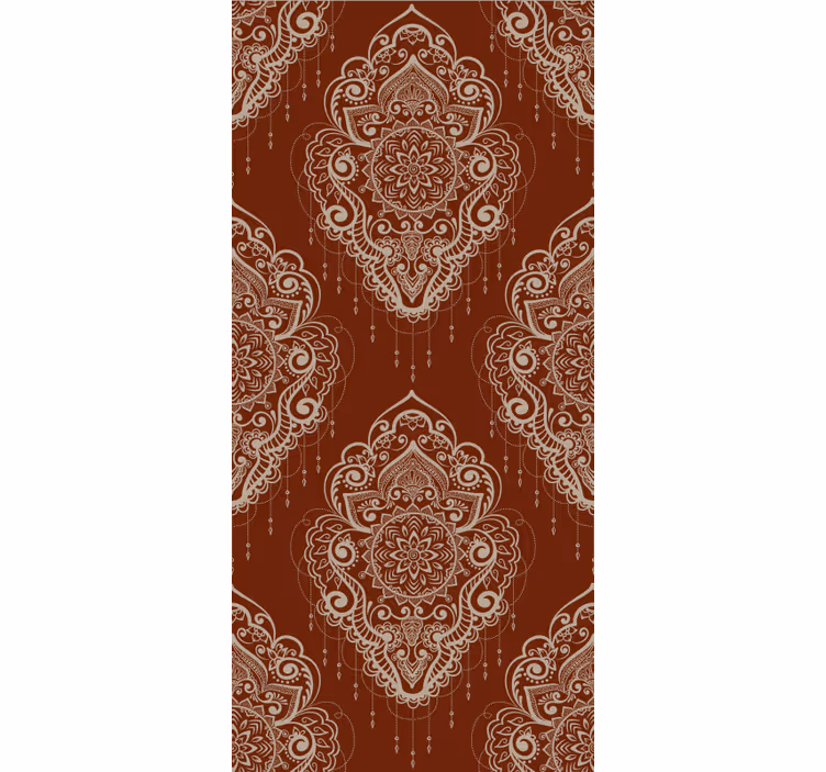 Röd tapet mehndi ornament elegant - Tenstickers