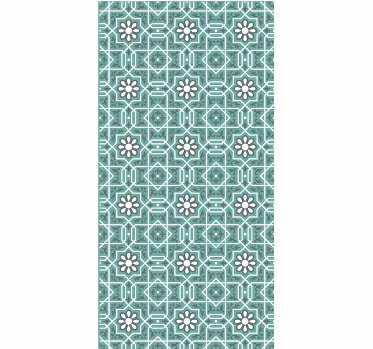 Grön tapet med gröna blommor och mönster - Tenstickers