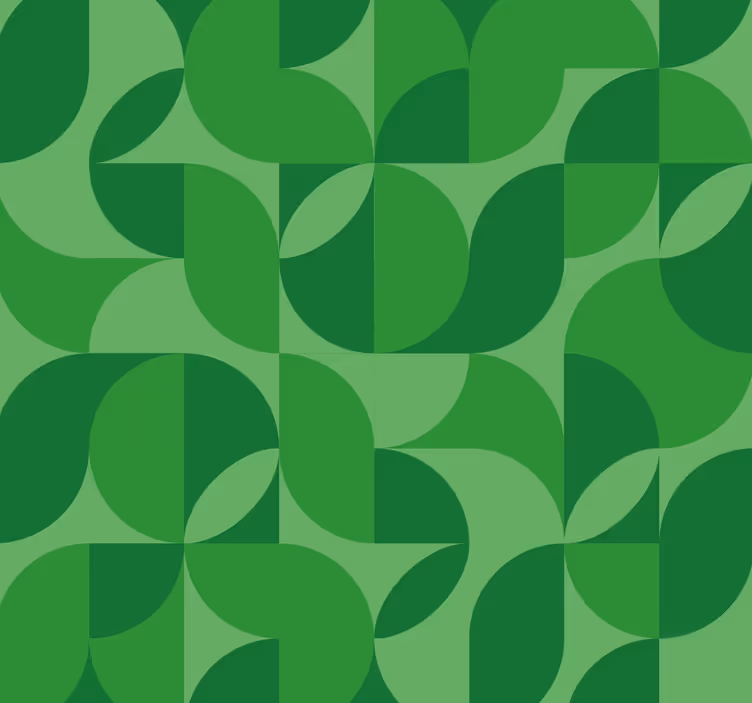 Grön tapet retro geometrisk - Tenstickers