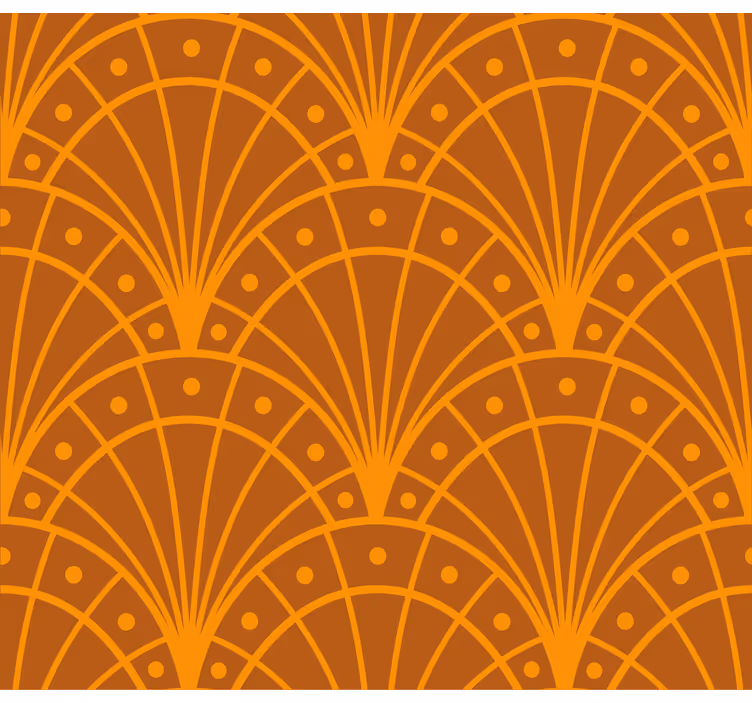 Terracotta tapet elegant orange artdeco - Tenstickers