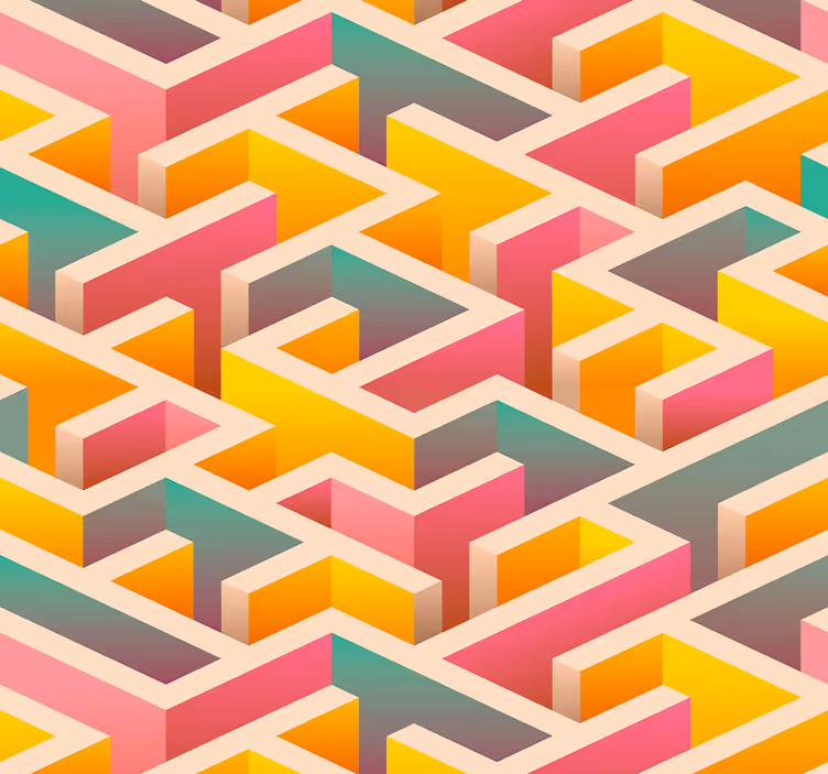 Geometrisk tapet med labyrint - Tenstickers