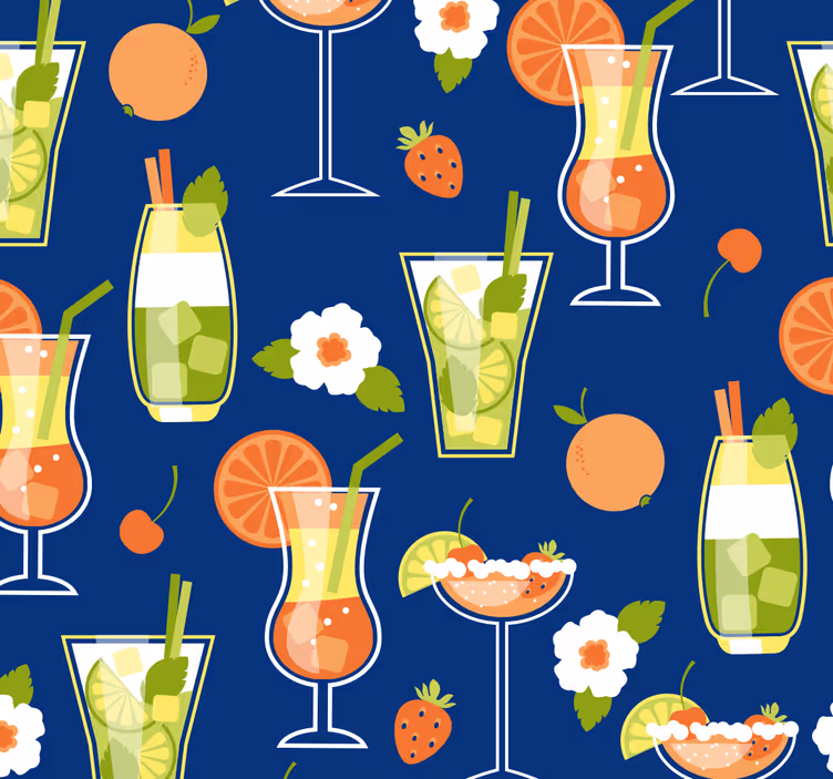Vintage cocktails kök tapeter - Tenstickers