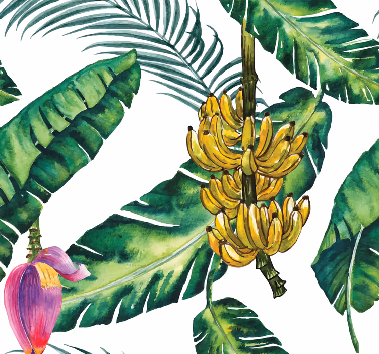 Djungel tapet bananblad - Tenstickers