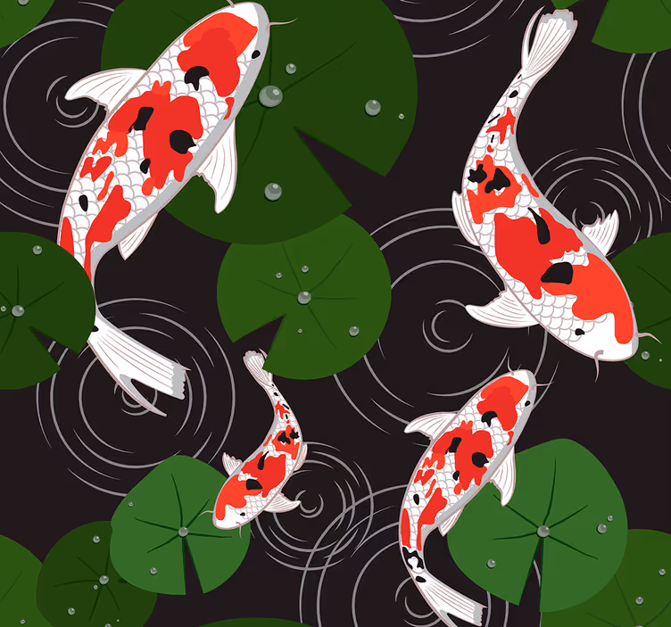 Djur tapeter orientaliska karper - Tenstickers