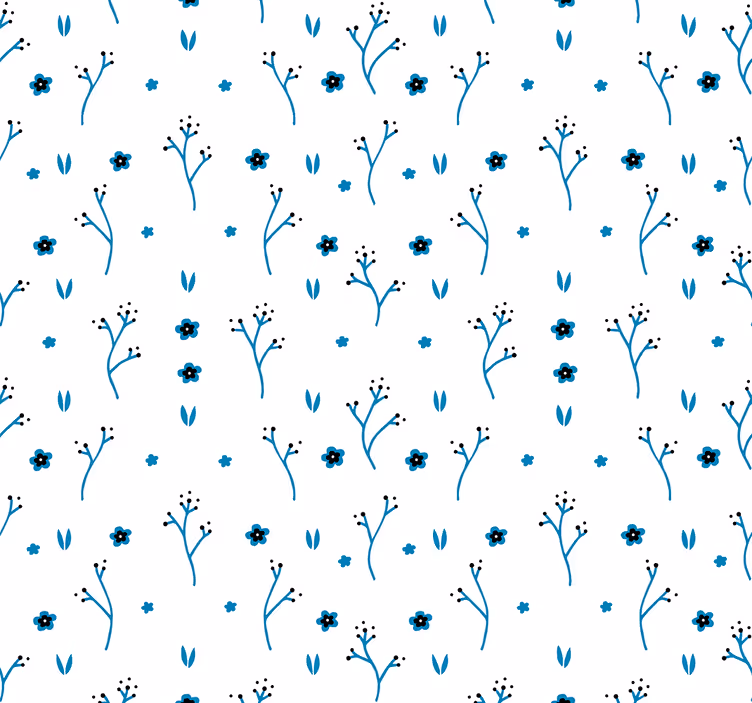 Natur tapeter ljusblå små blommor - Tenstickers