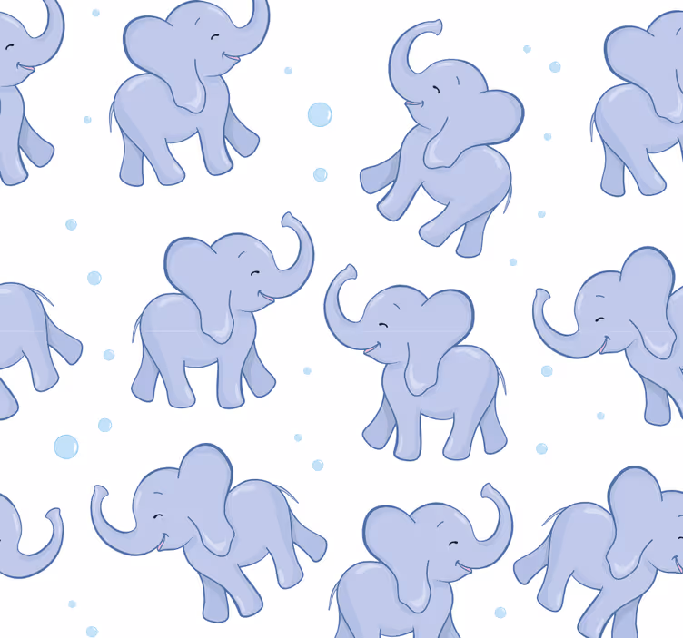 Barn tapet liten elefant och bubles - Tenstickers