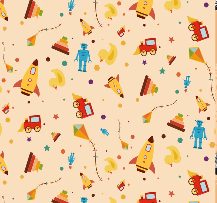 Vintage leksaker barn tapeter - Tenstickers