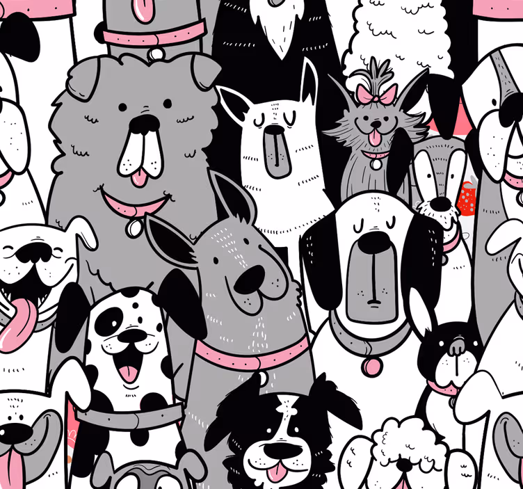 Hund konturer barnens tapeter - Tenstickers