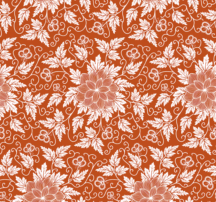 Blommor paisley brickor prydnads tapeter - Tenstickers