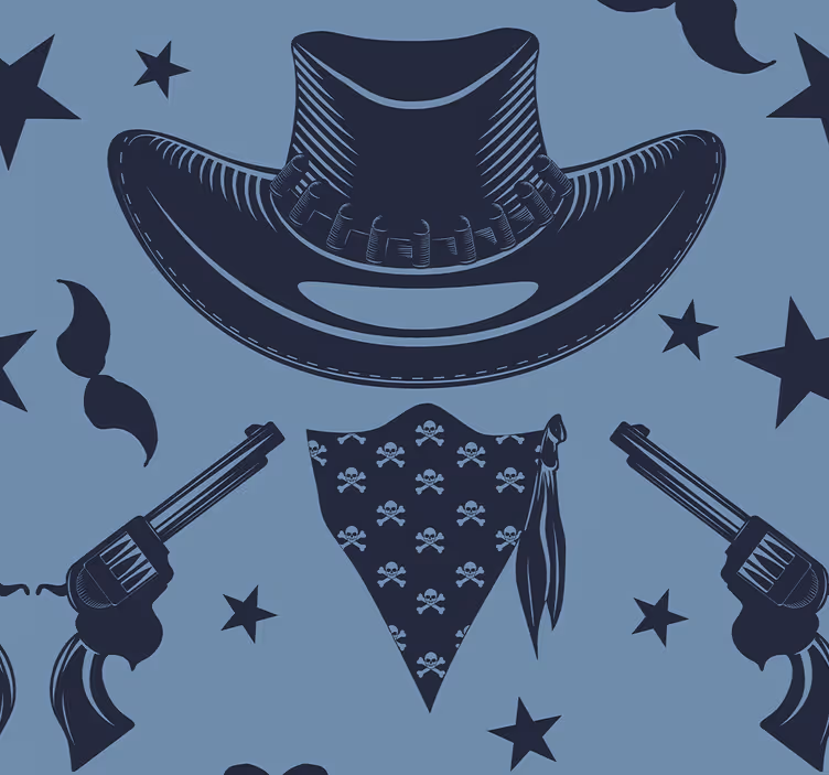 Cowboyhatt, flock och revolvers barn tapet - Tenstickers