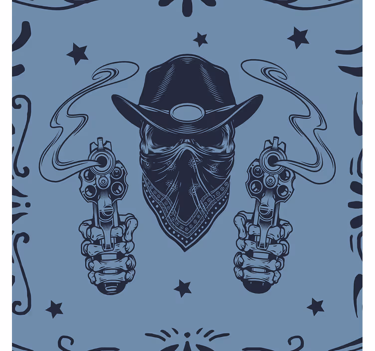 Cowboy skalle och flock vintage tapeter - Tenstickers